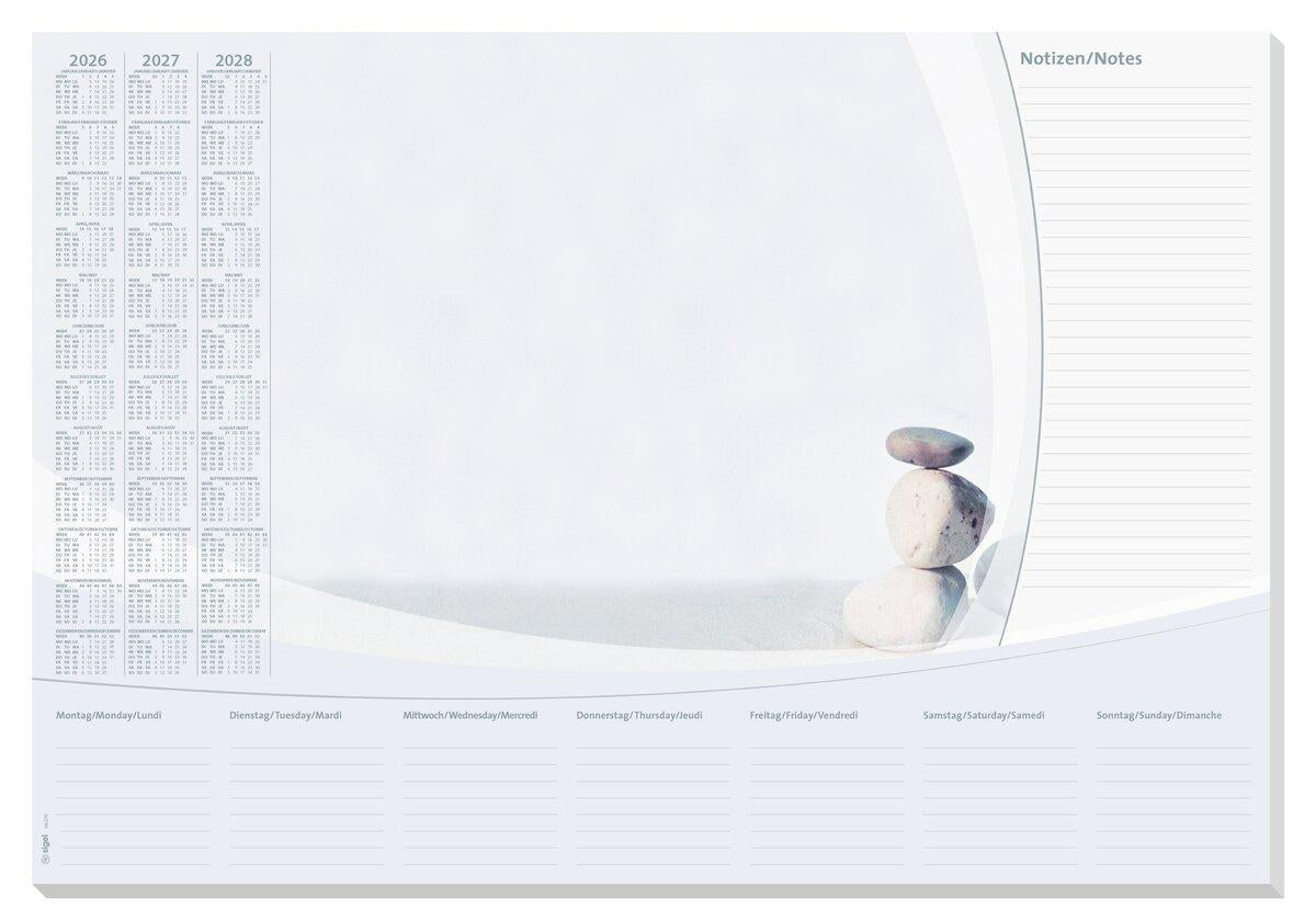 Sigel Schreibunterlage H6370 3-Jahres-Kalender – 595 × 410 mm, Papier, Grau/Weiss
