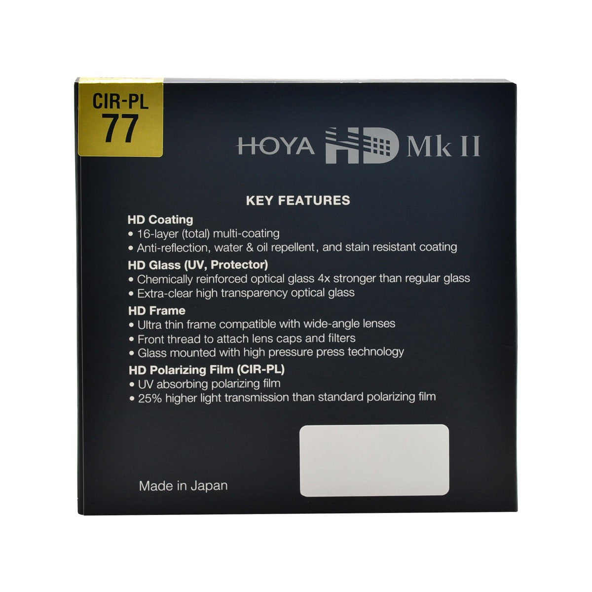 Hoya HD Mk II CIR-PL Polarisationsfilter – 77 mm, 16-fach Beschichtung, wasser-/öl-resistent