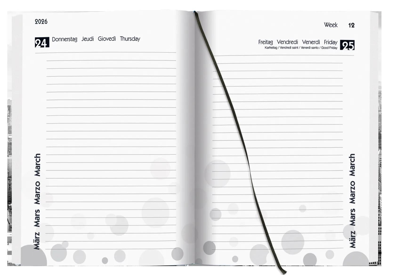 Biella mydiary Schüleragenda – 1 Tag/Seite, gebunden, 12 × 16,5 cm, Aug–Jul, City, FSC