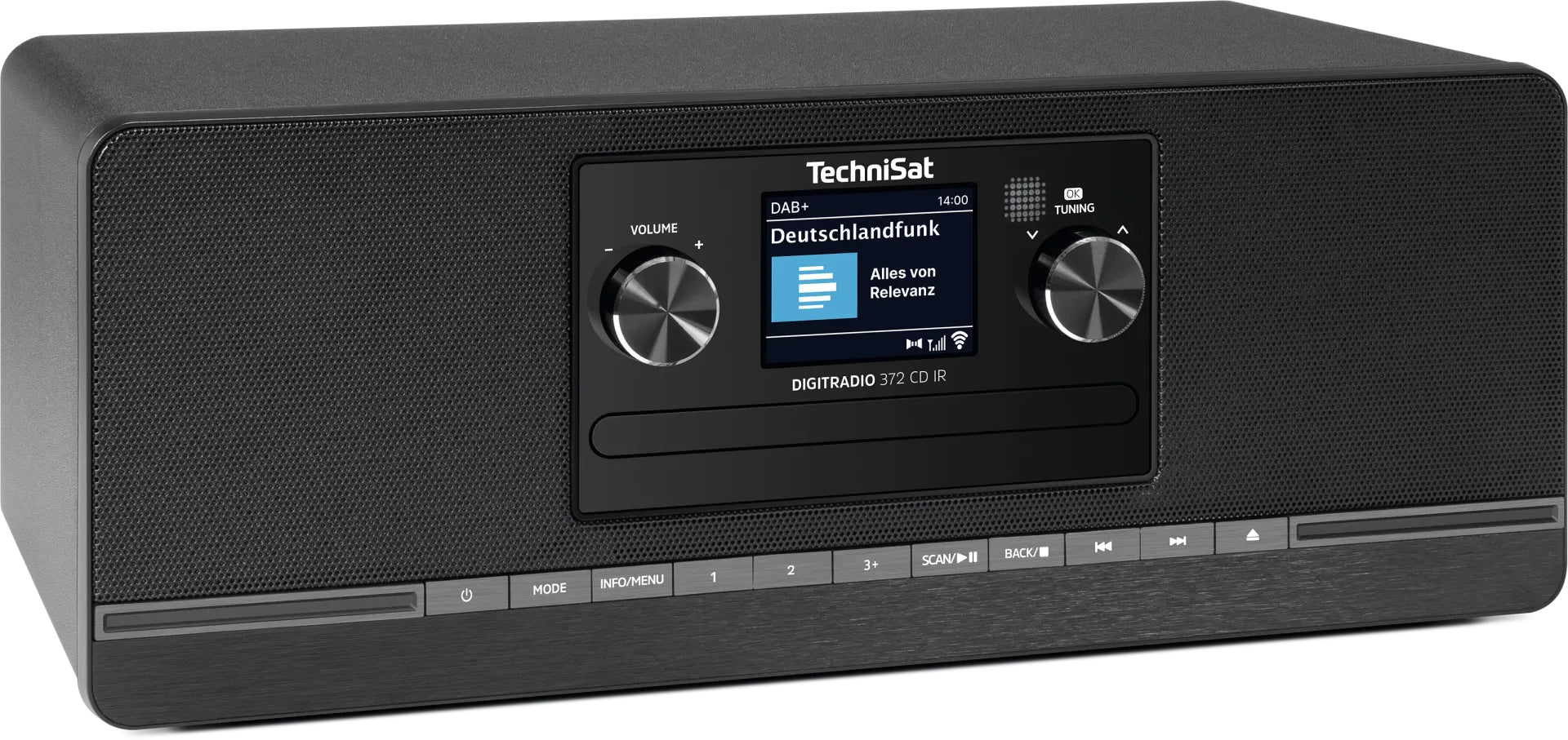 TechniSat DigitRadio 372 CD IR – Internetradio, DAB+/UKW, CD, Bluetooth, WLAN – Schwarz