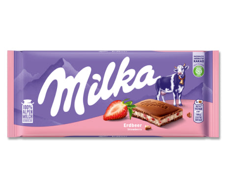 Milka Tafelschokolade – Erdbeere – 100 g