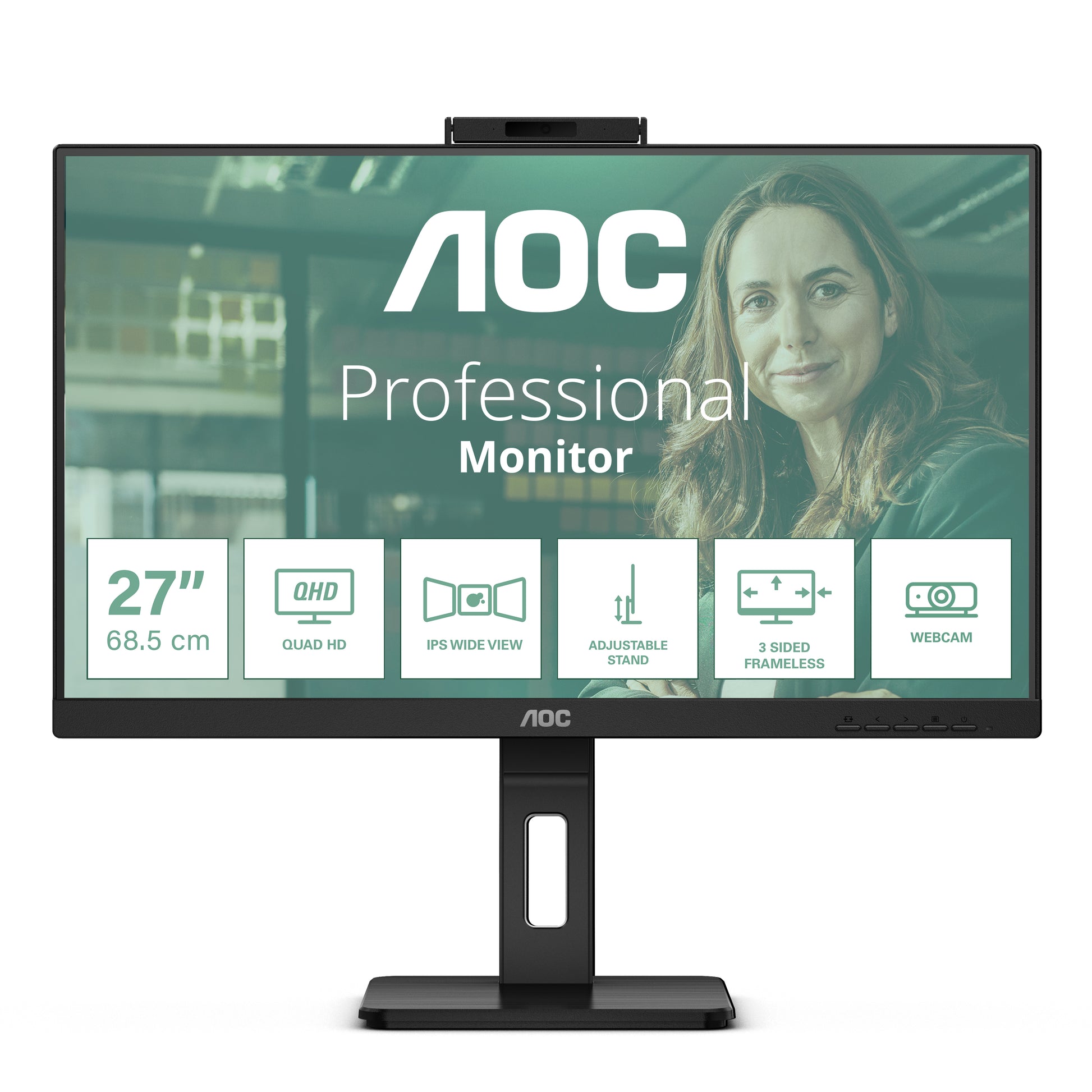 AOC Q27P3QW – 27", 2560 × 1440 (WQHD), IPS, 100 Hz, Webcam