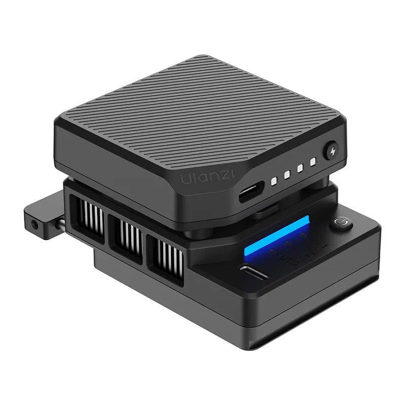 Ulanzi CU01-Kit Kamerakühler-Set – 5000 mAh, inkl. USB-Kabel – für Kameras mit Klappbildschirm – Schwarz