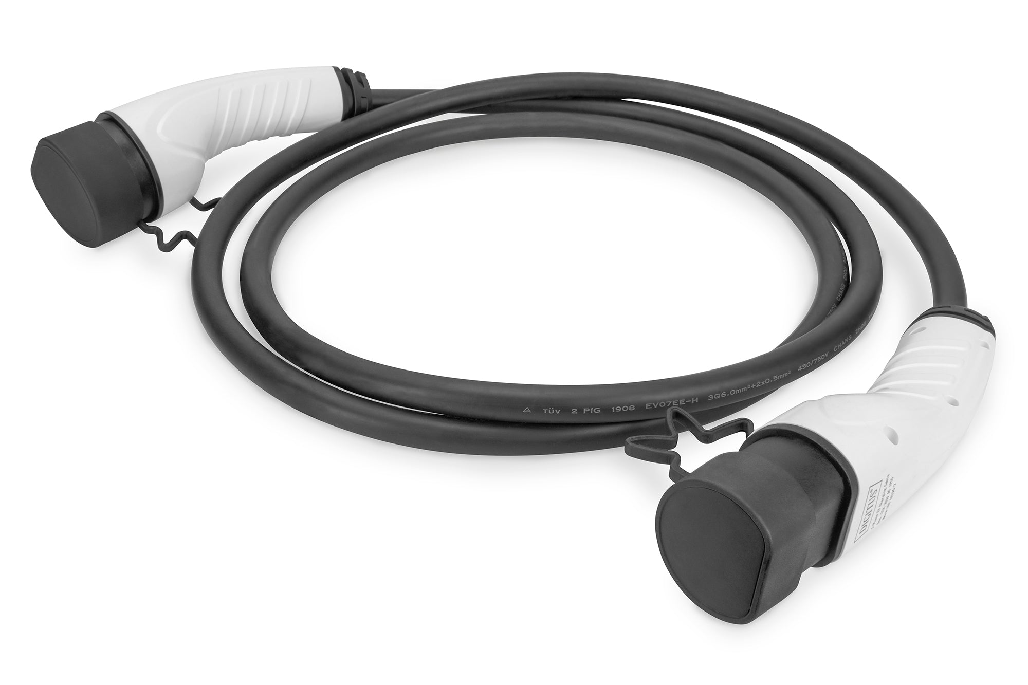 Digitus Typ 2 zu Typ 2 Stromkabel – 10 m, 3-phasig, 16 A, 11 kW, IP55, schwarz, für Elektroautos und PHEV