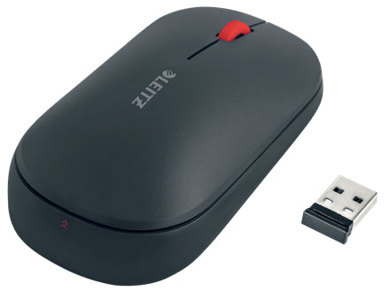 Leitz Cosy – Maus – Kabellos (Bluetooth/2,4 GHz), 4000 DPI, Beidhändig, Dunkelgrau