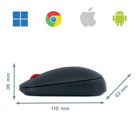 Leitz Cosy – Maus – Kabellos (Bluetooth/2,4 GHz), 4000 DPI, Beidhändig, Dunkelgrau