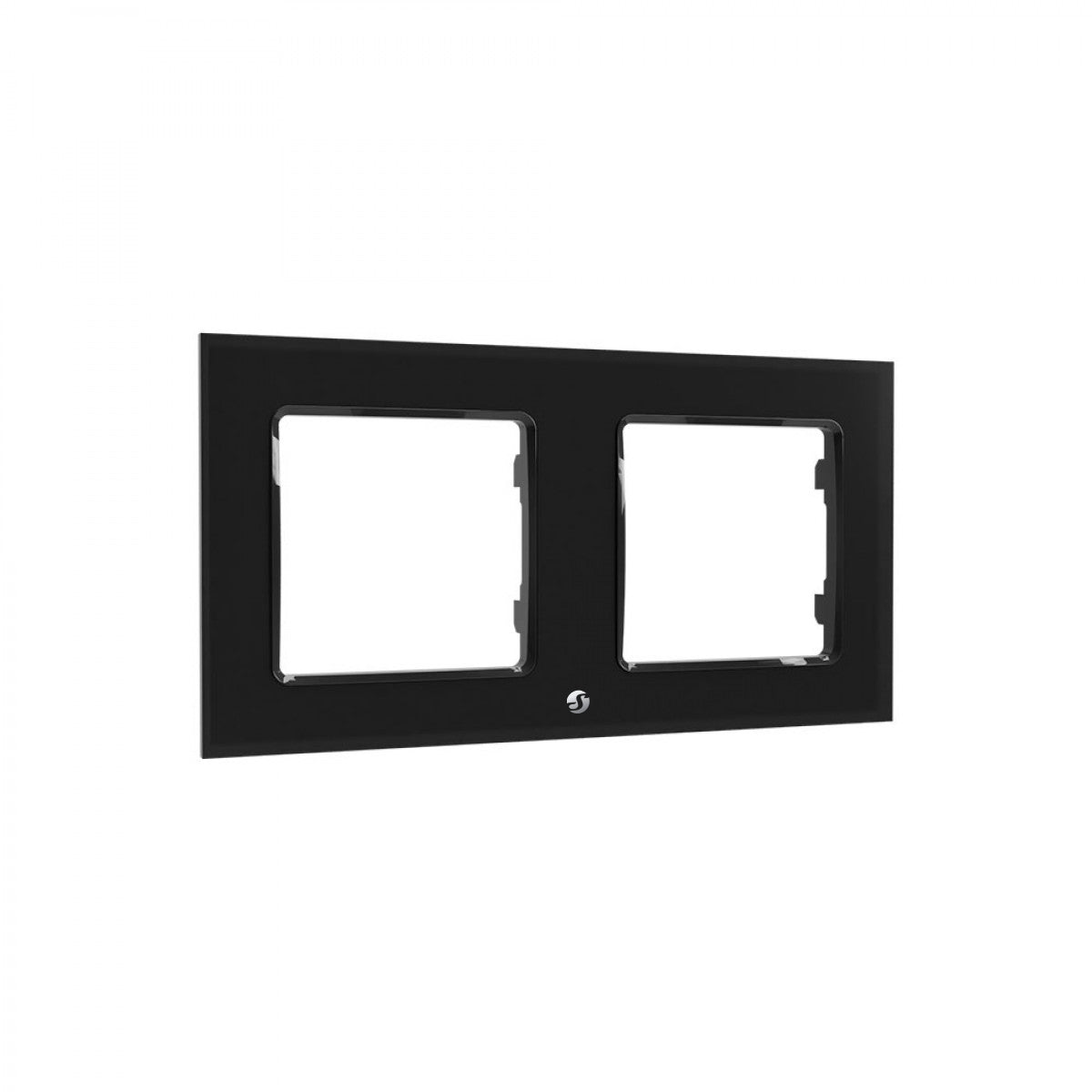 Shelly Wall Frame 2 – Zubehör – 2-Gang, schraubenlos – für Shelly Wall Switch – Schwarz