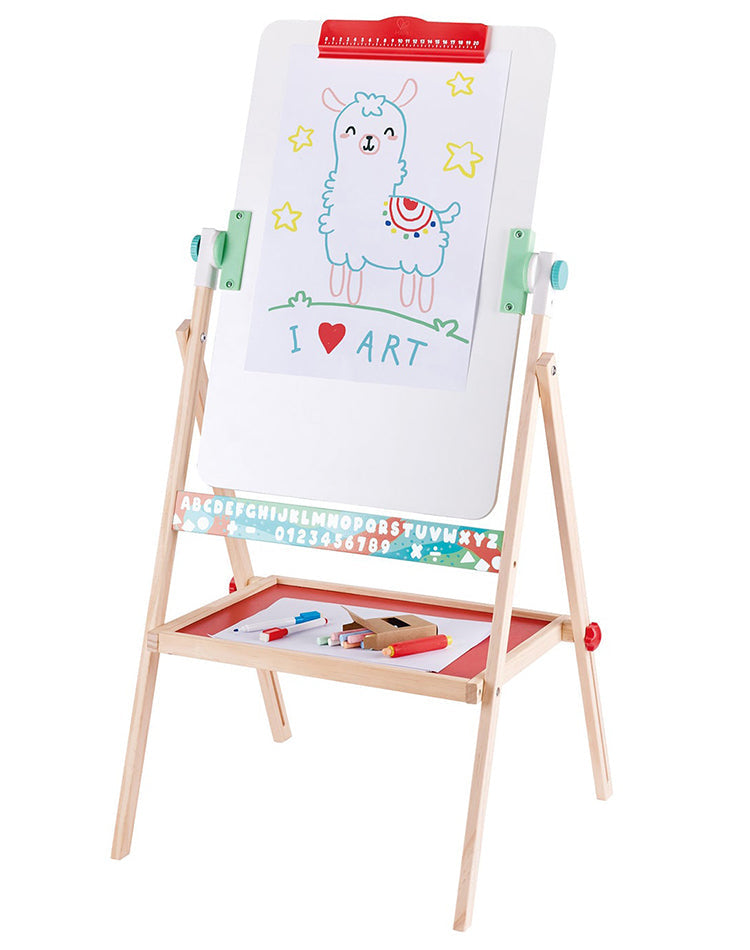Hape Staffelei, dreh- und klappbar, doppelseitig, Holz/Kunststoff, 109,2 × 48,3 × 2,5 cm