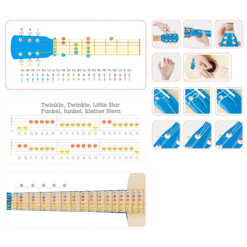 Hape Gitarre Blaue Lagune – ab 3 Jahren – Nylon, Holz – blau