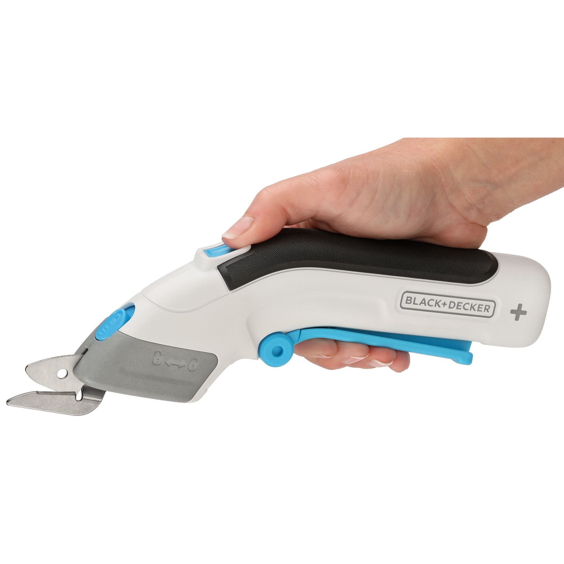 Black & Decker BLACK+DECKER BCSC115-XJ – Akku-Schere, inkl. 2 Klingen, weiss, 1 Stk.