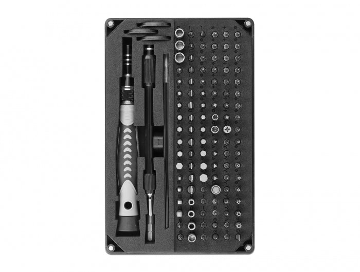 DeLOCK Elektronik-Reparaturset – 108-teilig, Bits: Torx, Phillips, Pentalobe – für Smartphone