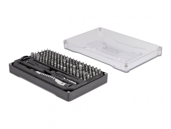 DeLOCK Elektronik-Reparaturset – 108-teilig, Bits: Torx, Phillips, Pentalobe – für Smartphone