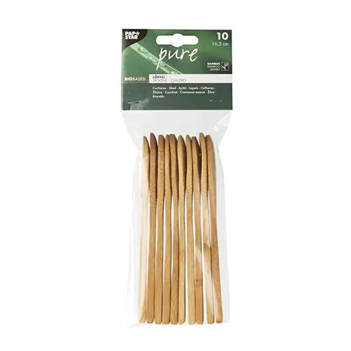Papstar Bambus-Löffel, 16,5 cm, natur – kompostierbar – 10 Stk.