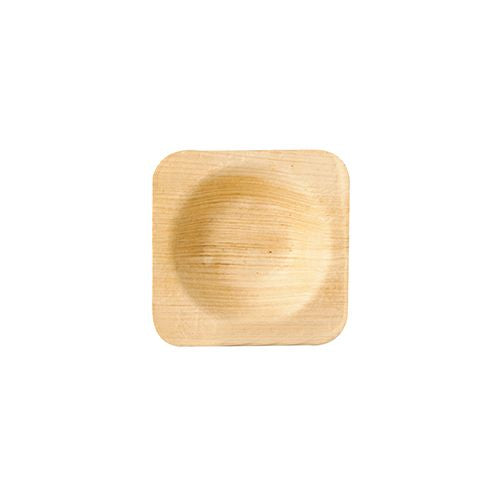 Papstar Teller pure, Palmblatt, quadratisch – 6 × 6 cm, natur – kompostierbar – 25 Stk.