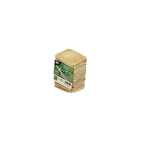 Papstar Teller pure, Palmblatt, quadratisch – 6 × 6 cm, natur – kompostierbar – 25 Stk.