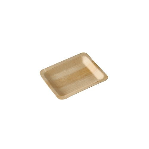 Papstar Fingerfood-Teller PURE, Holz (Birke), Rechteckig – 12 × 9,5 cm – natur – 50 Stk.
