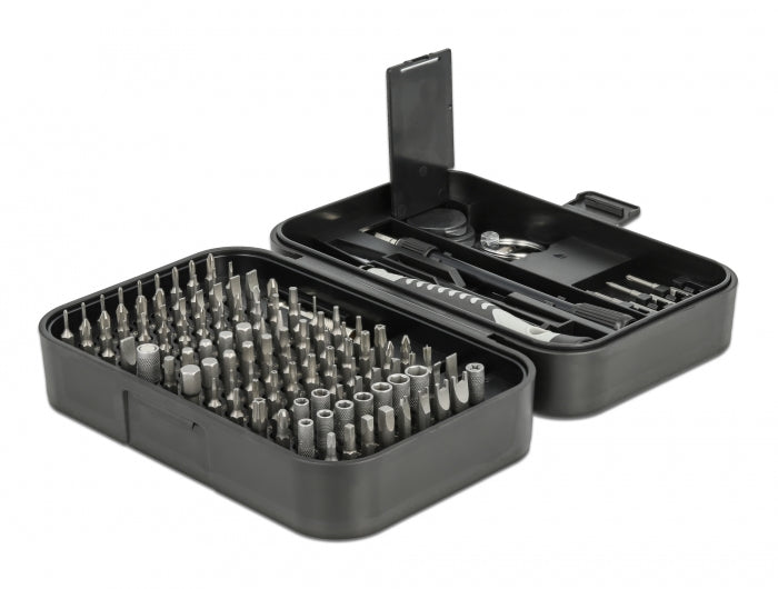 DeLOCK Präzisions-Schraubenzieher-Set PH/PZ/SL/TX/HEX u. a., Bithalter, Etui