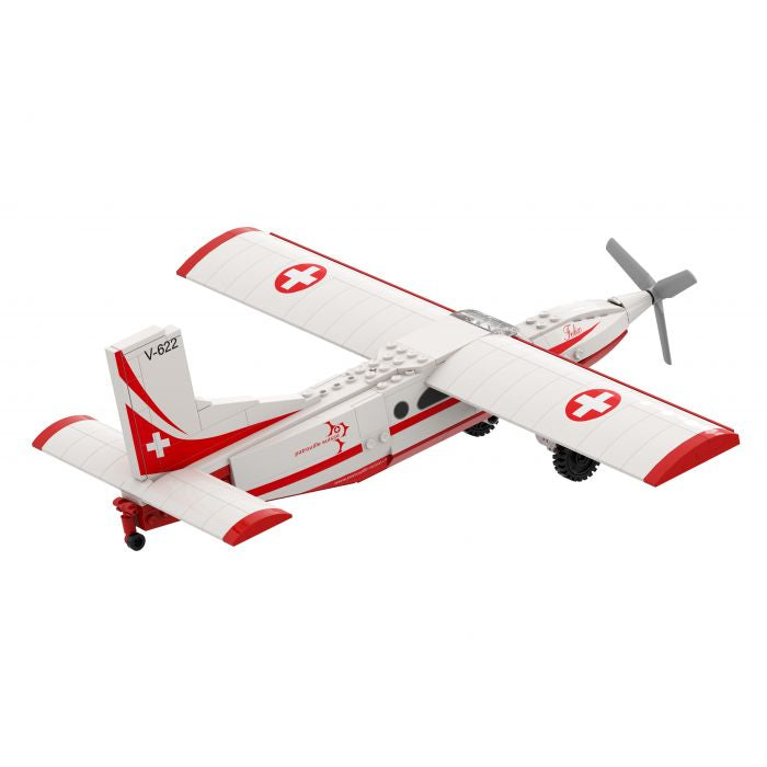ACE Pilatus PC-6 Starrflügelflugzeug-Modell – 221 Teile – vormontiert – ab 8 Jahren – Kunststoff, Rot/Weiss