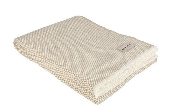 Eskimo Wohndecke Torino – 130 × 180 cm, Wolle, Beige