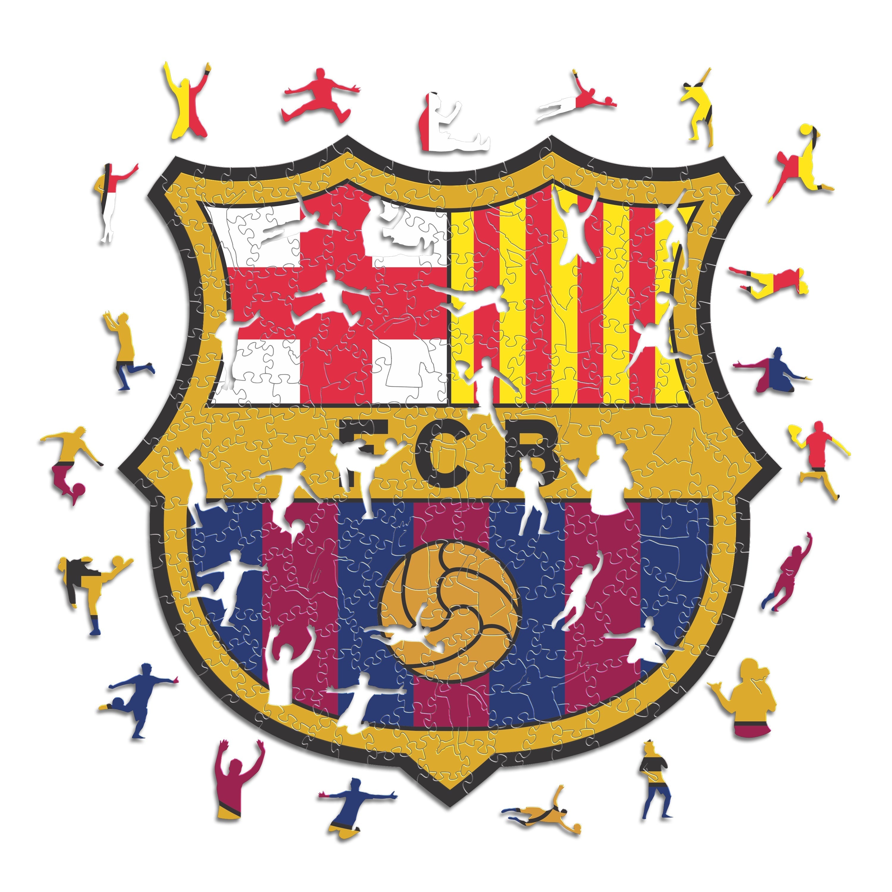 Iconic Puzzles Puzzle FC Barcelona (Logo) – 270 Teile – 37,0×37,5 cm – ab 10 J. – Holz – mehrfarbig