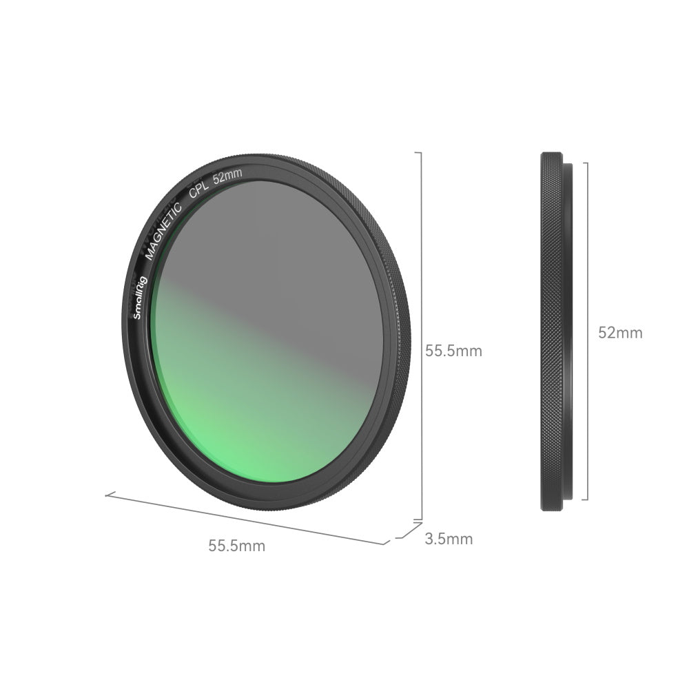 SmallRig MagEase magnetischer CPL-Filter – 52 mm, Aluminium/Glas, 3,5 mm – für 52 mm Filtergewinde