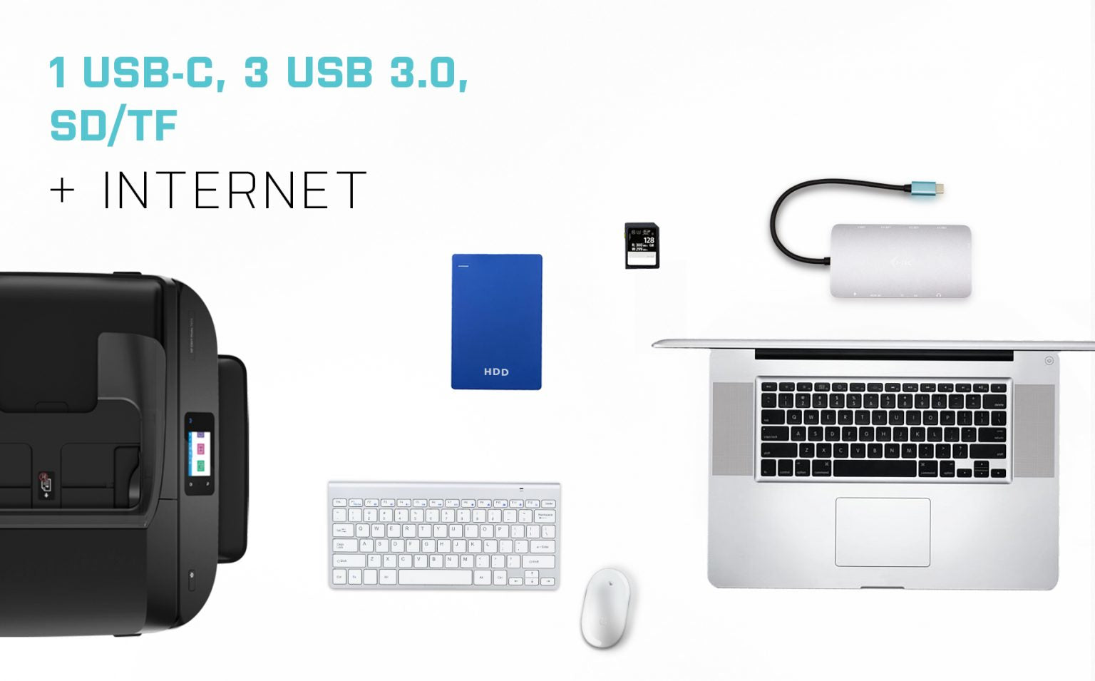 i-tec Multiport-Adapter – USB-C, 1× HDMI, 1× VGA, 3× USB-A, 2× USB-C, 100 W PD, GbE, für Windows/Mac/Linux