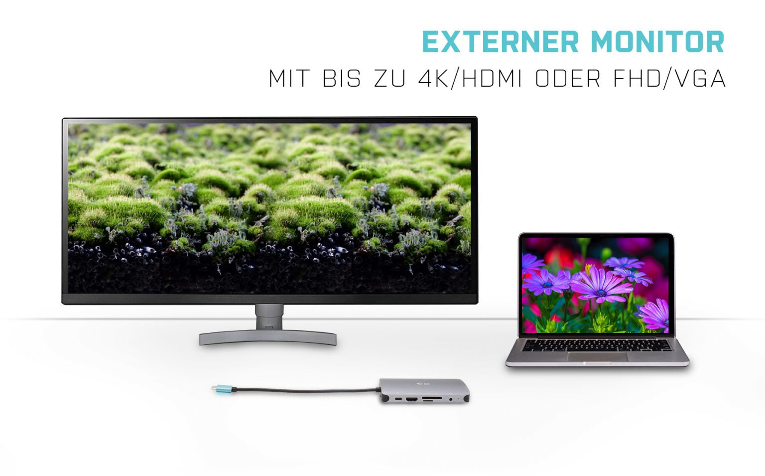 i-tec Multiport-Adapter – USB-C, 1× HDMI, 1× VGA, 3× USB-A, 100 W PD, GbE, für Windows/Mac/Linux