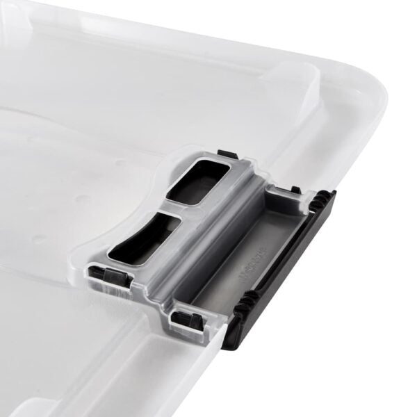 keeeper Aufbewahrungsbox 12 l (mit Deckel) – Polypropylen – transparent – stapelbar, mit Verriegelung