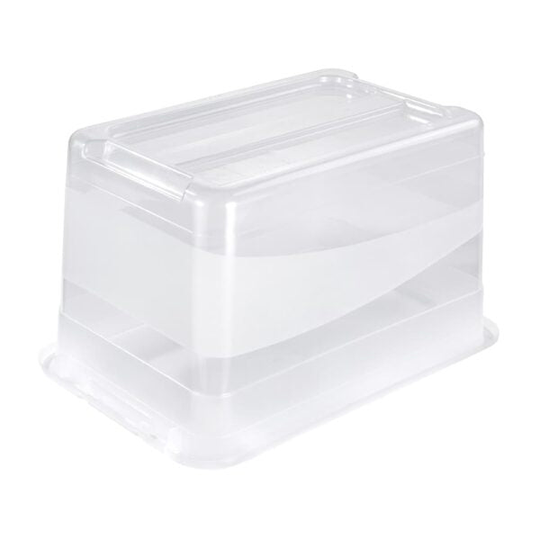 keeeper Aufbewahrungsbox 52 l (mit Deckel) – Polypropylen – transparent – stapelbar – 595 × 340 × 395 mm