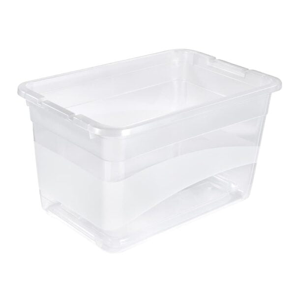 keeeper Aufbewahrungsbox 52 l (mit Deckel) – Polypropylen – transparent – stapelbar – 595 × 340 × 395 mm