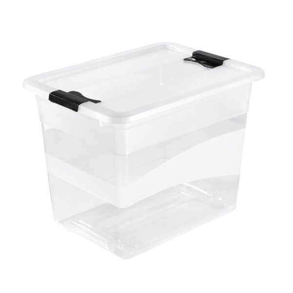 keeeper Cornelia Aufbewahrungsbox 24 l (mit Deckel) – Polypropylen – transparent – 395 × 300 × 295 mm