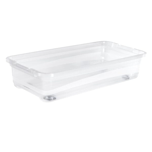 keeeper Aufbewahrungsbox 33 l (mit Deckel) – Kunststoff – Transparent – mit Rollen, stapelbar