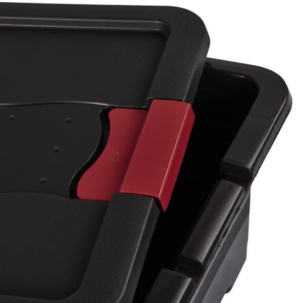 keeeper Eckhart Aufbewahrungsbox 12 l (mit Deckel) – Polypropylen – Schwarz/Rot – 395 × 175 × 295 mm