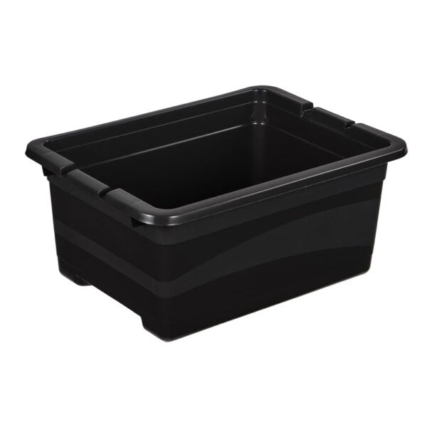 keeeper Eckhart Aufbewahrungsbox 12 l (mit Deckel) – Polypropylen – Schwarz/Rot – 395 × 175 × 295 mm