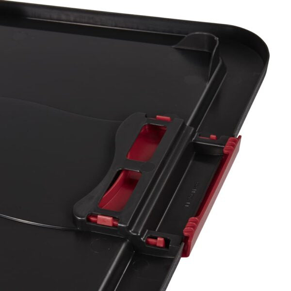 keeeper Eckhart Aufbewahrungsbox 12 l (mit Deckel) – Polypropylen – Schwarz/Rot – 395 × 175 × 295 mm