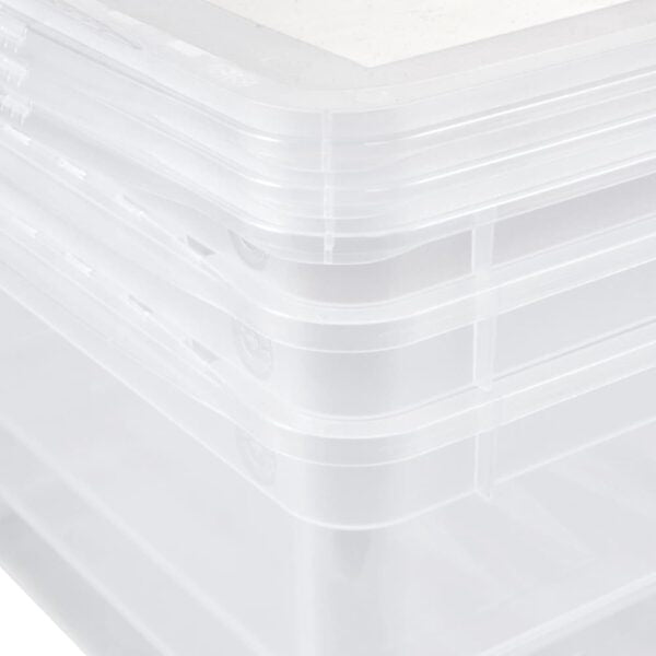 keeeper Aufbewahrungsbox 11 l (mit Deckel) – Polypropylen – Transparent – Stapelbar, mit Verriegelung – 3er-Set