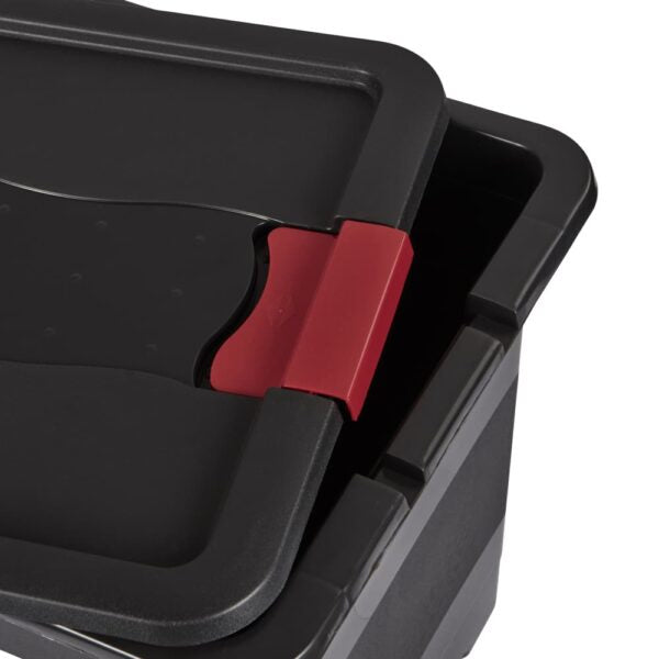 keeeper Eckhart Aufbewahrungsbox 24 l (mit Deckel) – Polypropylen – Schwarz/Rot – 395 × 300 × 295 mm