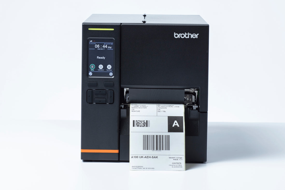 Brother TJ-4121TN – Etikettendrucker, Thermotransfer, USB, WLAN, 300 × 300 dpi, für Etiketten bis 120 mm