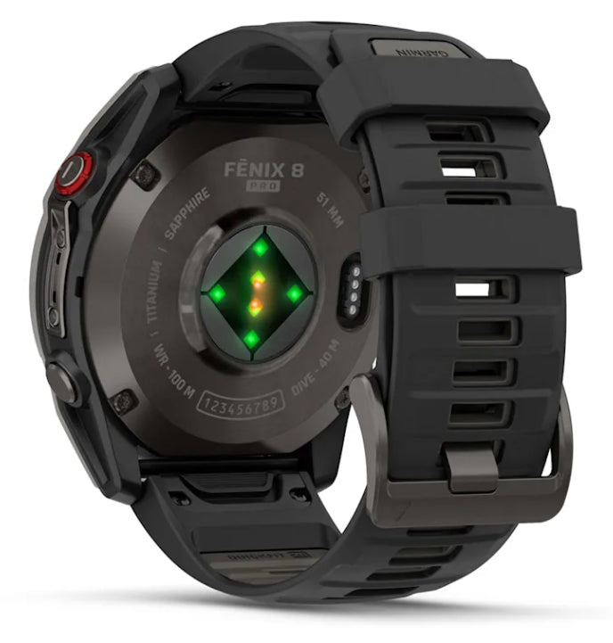 Garmin fēnix 8 Pro 51 mm GPS + Cellular – Titan Schwarz, Sportband Schwarz, 100 m