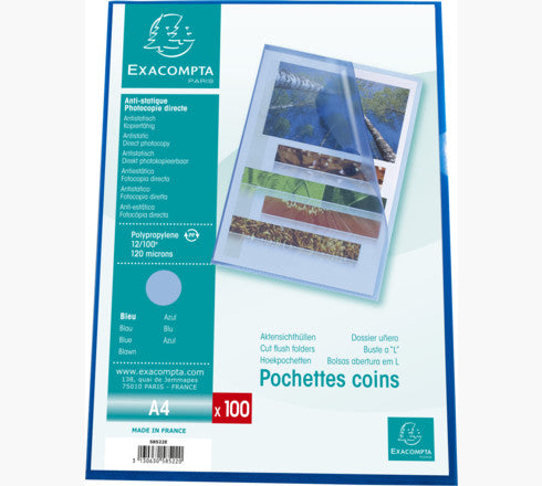 Exacompta Sichtmappe – A4, genarbtes PP, Blau
