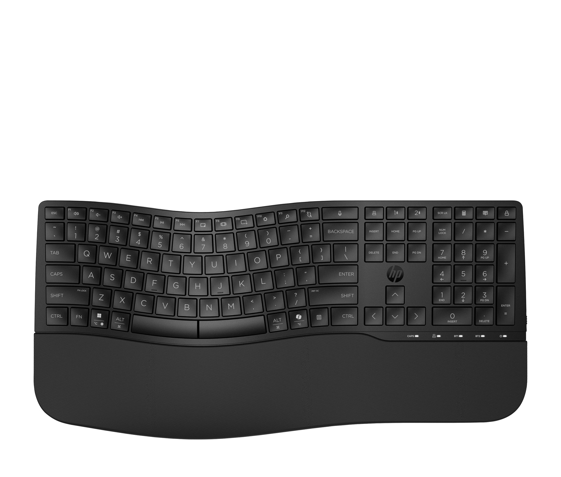 HP 680 Comfort – Tastatur – Bluetooth & 2,4 GHz (USB-A Empfänger) – mit Handballenauflage – Schwarz