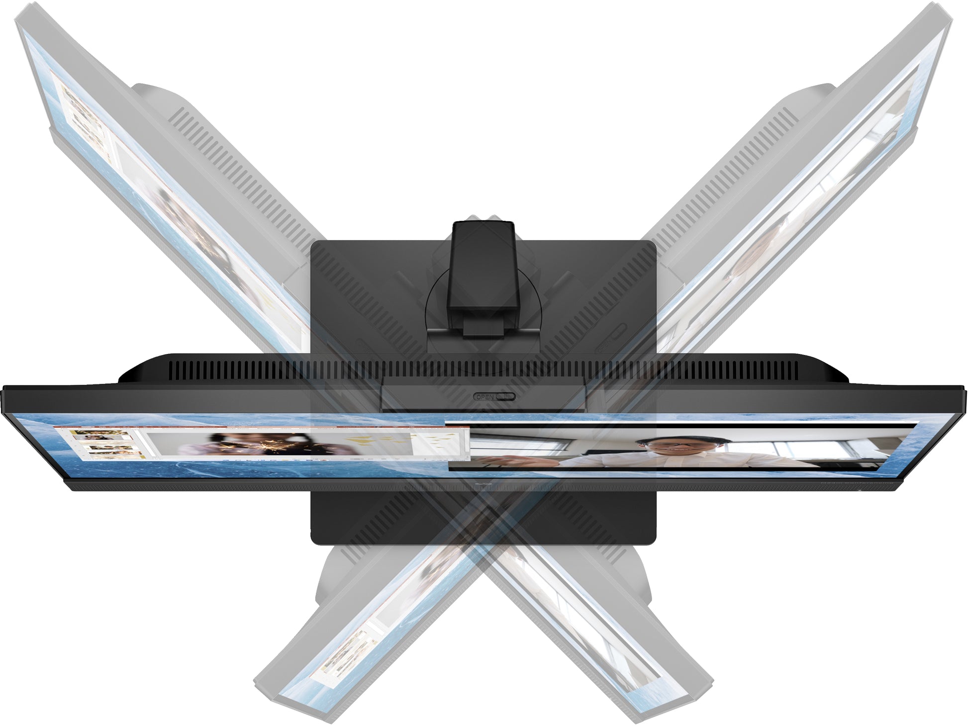HP M24m – Monitor, 23,8", 300 cd/m², Webcam, Mikrofon, Lautsprecher, USB-C (65 W PD), VESA 100 × 100, Schwarz