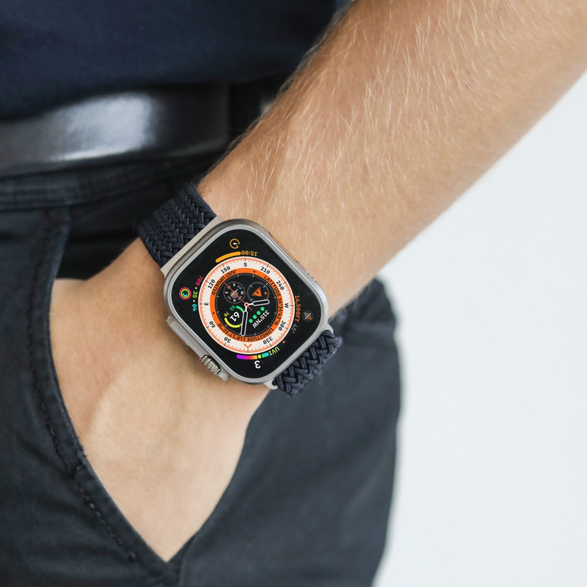 Vonmählen Woven Loop – Navy, für Apple Watch 44–49 mm