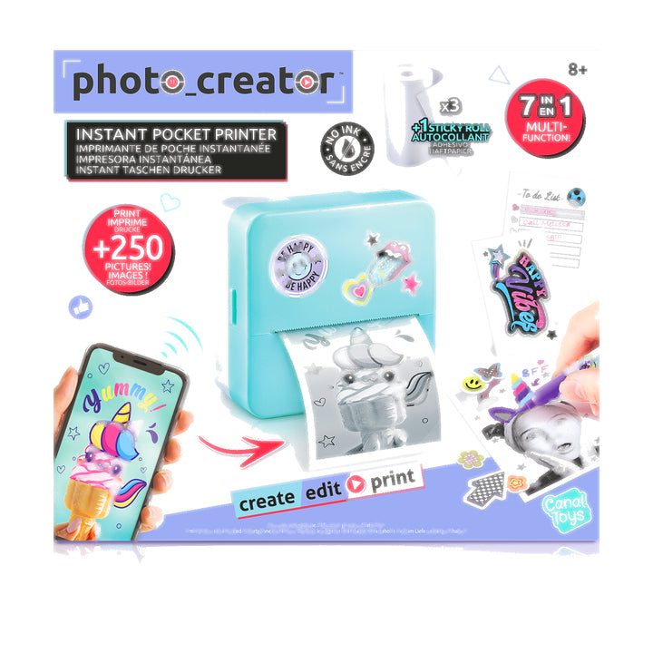 Canal Toys Instant Pocket Printer – Drucker (Spielzeug) – 20 × 18 × 6 cm – ab 8 J. – hellblau