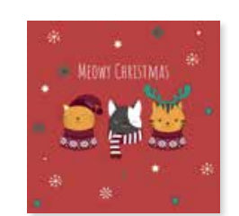 Paper + Design Servietten Meowy Xmas – mehrfarbig – 33 × 33 cm, 3-lagig – 20 Stück