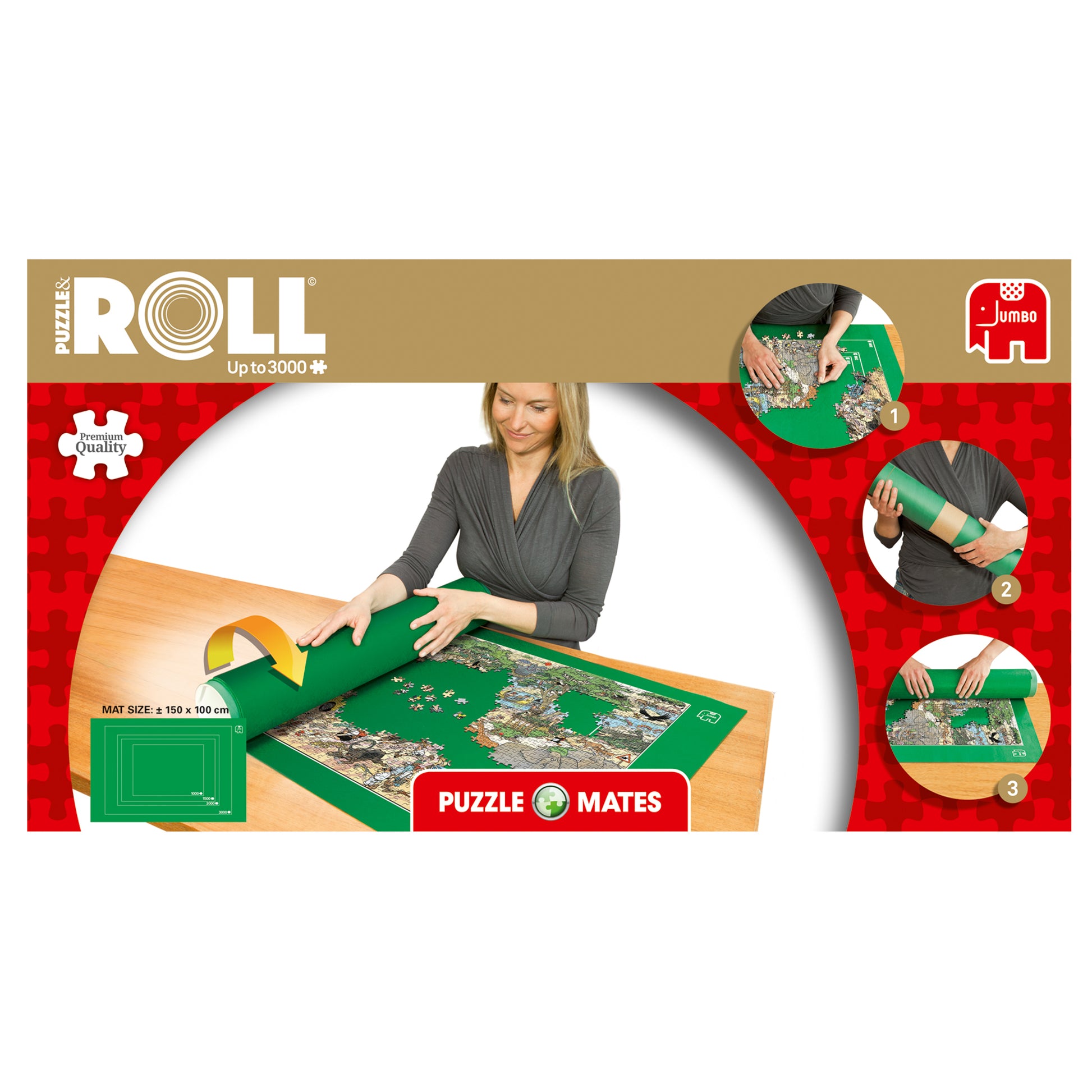 Jumbo Puzzlemappe – für Puzzles 1'000–3'000 Teile – ab 12 J. – grün