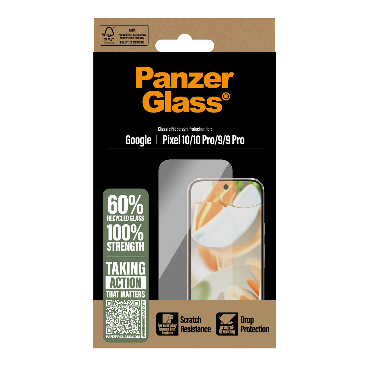 PanzerGlass Displayschutz (Panzerglas), Anti-Fingerprint – für Pixel 10/Pixel 10 Pro/Pixel 9 und andere