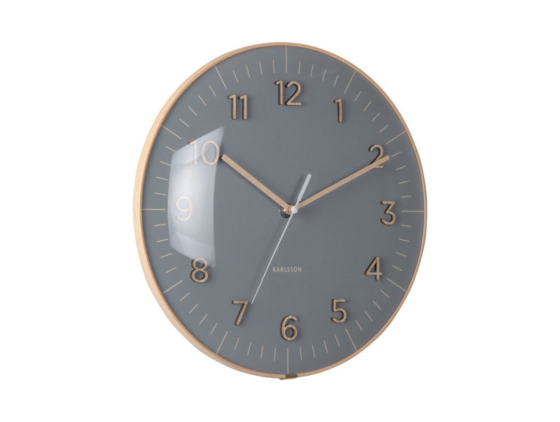 Karlsson Esencia Dome Wanduhr – Analog, Ø 30 cm, Grau, Kunststoff