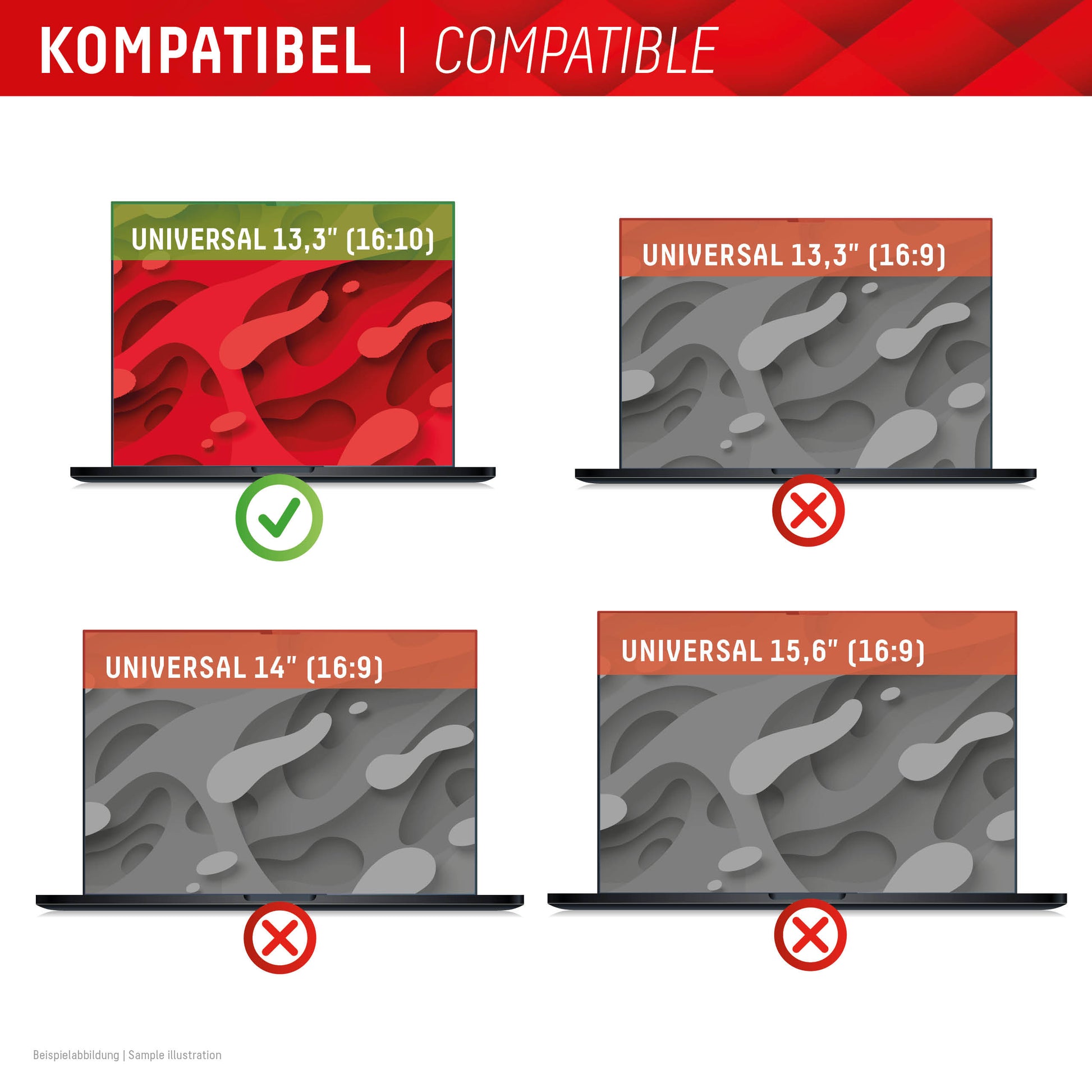 Displex Magnetischer Blickschutzfilter für Laptop 13,3", 16:10 – 293 × 190 mm, 2-Wege