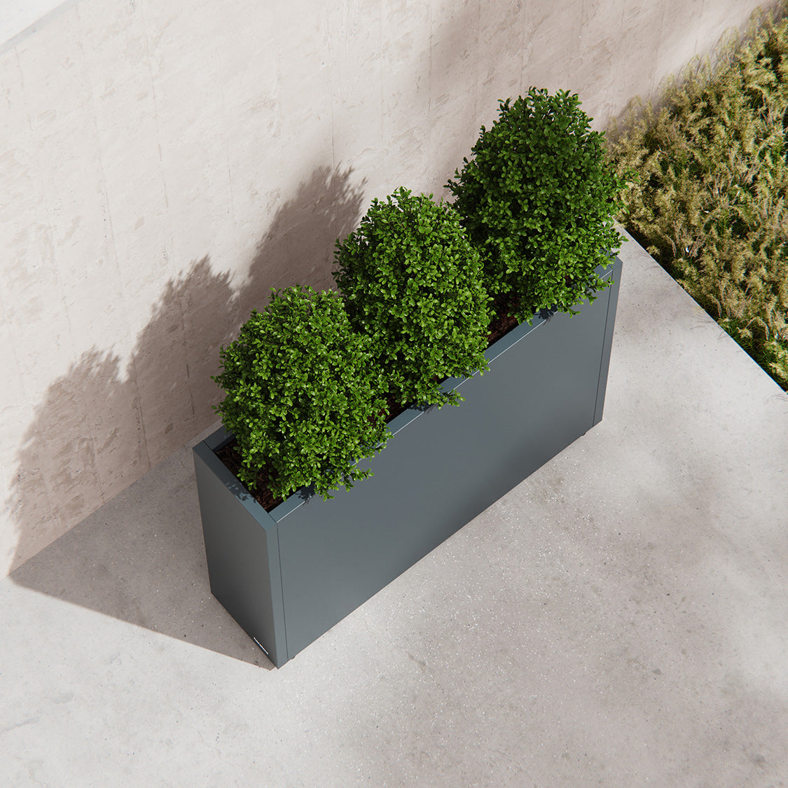 Herstera Pflanzgefäss – 100 × 80 × 40 cm – verzinkter Stahl, weiss